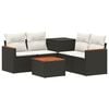 vidaXL Conjunto de Sof&aacute;s 6 unid. Preto e Branco Creme