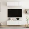 vidaXL M&oacute;veis de TV 4 pcs 60x30x30 cm contraplacado branco
