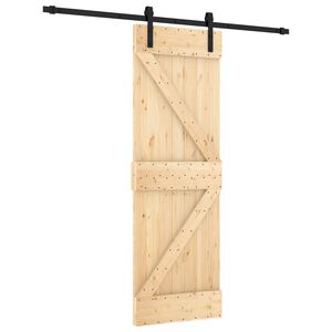 vidaXL Porta Deslizante 70 x 210 cm Natural e Preto