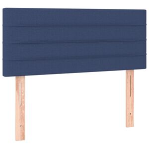 vidaXL Cabeceira de cama tecido 90x5x78/88 cm azul