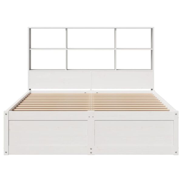 vidaXL Cama sem colch&atilde;o 150x200 cm madeira de pinho maci&ccedil;a branco