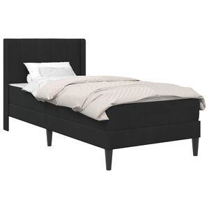 vidaXL Estrutura de cama com colch&atilde;o Preto 90 x 190 cm Veludo