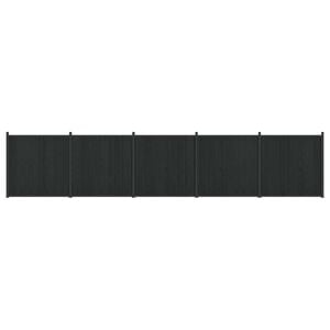 vidaXL Painel de Cerca 5 unid. 880 x 186,5 cm WPC e Alum&iacute;nio Preto