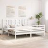 vidaXL Estrutura de cama com cabeceira 200x200cm madeira maci&ccedil;a branco