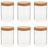 vidaXL Frascos de vidro com tampas de corti&ccedil;a 6 pcs 650 ml