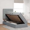 vidaXL Cama com arruma&ccedil;&atilde;o e LED Cinzento-claro 90 x 190 cm Poli&eacute;ster