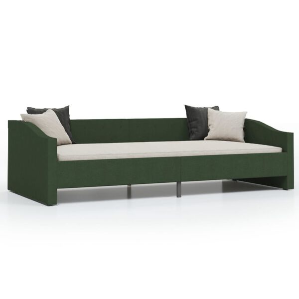 vidaXL Sof&aacute;-cama c/ sa&iacute;da USB 90x200 cm tecido verde-escuro