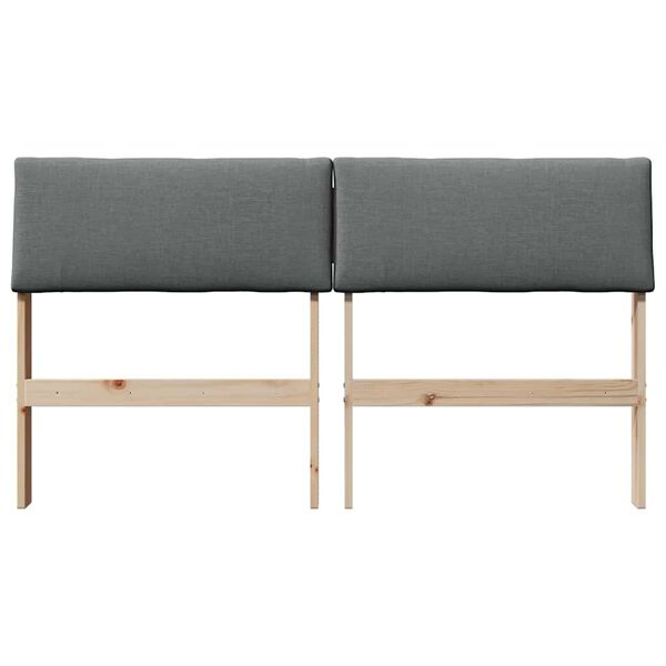 vidaXL Cabeceira estofada Cinza Escuro 160 cm