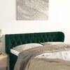 vidaXL Cabeceira de cama c/ abas veludo 147x23x78/88cm verde-escuro