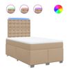 vidaXL Cama com molas/colch&atilde;o 120x200 cm couro artificial cappuccino