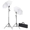 Kit de ilumina&ccedil;&atilde;o para est&uacute;dio com trip&eacute;s e sombrinhas