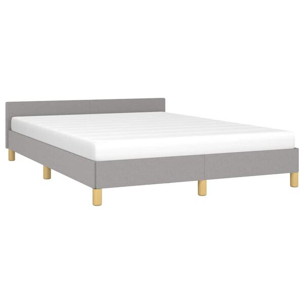 vidaXL Estrutura de cama sem colch&atilde;o 140x190 cm tecido cinzento-claro