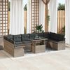 vidaXL Conjunto de Sof&aacute; de Jardim 11 pcs Cinzeto Rattan Sint&eacute;tico