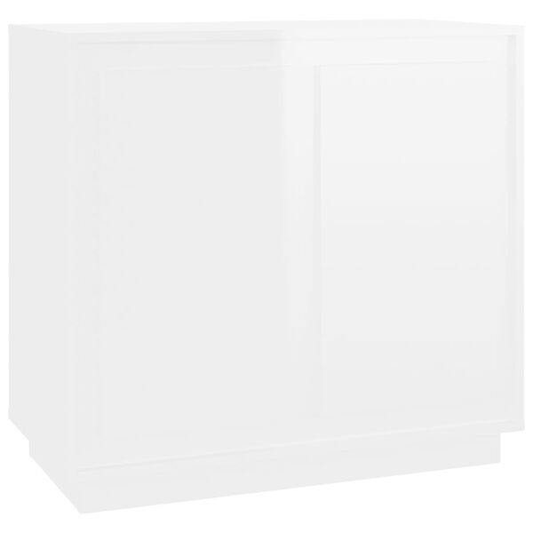 vidaXL Aparador 80x34x75 cm derivados de madeira branco brilhante