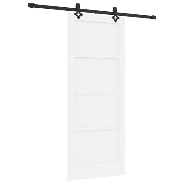 vidaXL Porta Deslizante Branco e Preto 83 x 202 cm