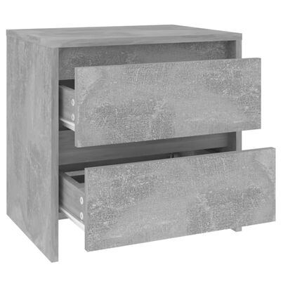 vidaXL Mesas de cabeceira 2pcs 45x34,5x44,5cm aglomerado cinza cimento
