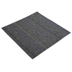 vidaXL Azulejo de Carpete Cinza M&eacute;dio com Listras 50 x 50 cm 4 unid.