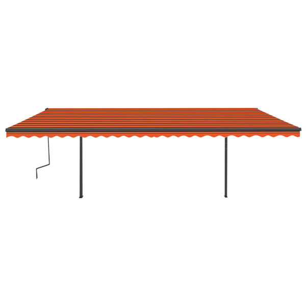 vidaXL Toldo autom. c/ LED e sensor de vento 6x3,5 m laranja/castanho