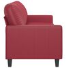 vidaXL Sofá de 3 lugares 180 cm couro artificial vermelho tinto