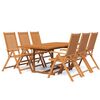 vidaXL 7 pcs conjunto de jantar para jardim madeira de ac&aacute;cia maci&ccedil;a 150-200 cm