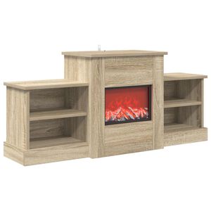 vidaXL Lareira el&eacute;trica Sonoma 110 x 30 x 50 cm Derivados de madeira