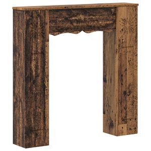 vidaXL Moldura de Lareira Madeira antiga 102 x 20 x 102 cm
