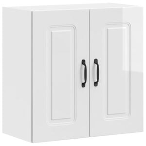 vidaXL Arm&aacute;rio de parede de cozinha Kalmar branco alto brilho
