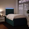 vidaXL Cama boxspring com colch&atilde;o 120x190 cm veludo verde-escuro