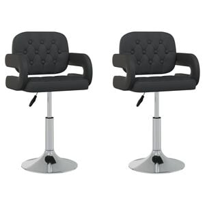 vidaXL Cadeiras de jantar girat&oacute;rias 2 pcs couro artificial preto