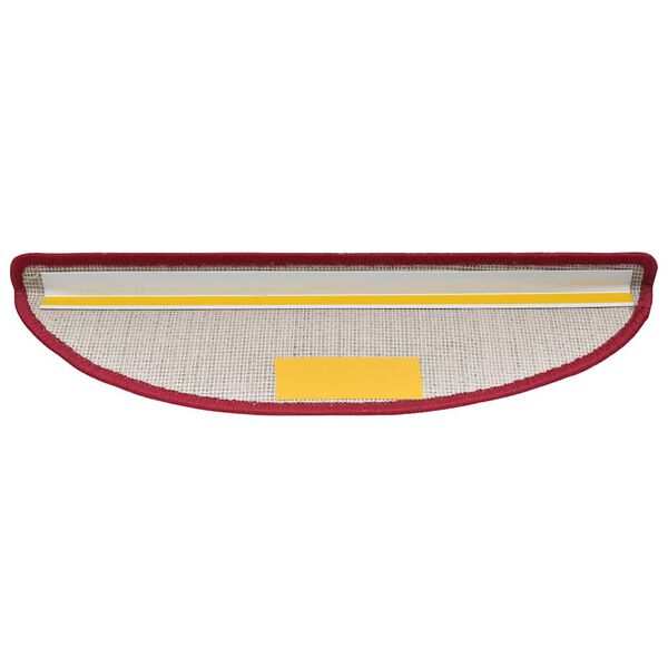 vidaXL Tapetes de escada 20 peças 56x17x3 cm Vermelhos Semi-redondos