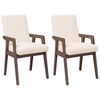 vidaXL Cadeiras de jantar com almofad&otilde;es 2 pcs madeira maci&ccedil;a castanho