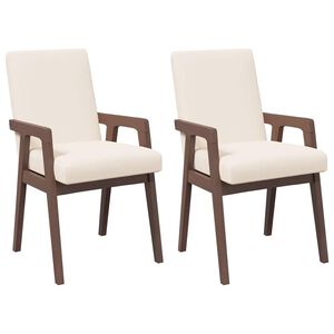 vidaXL Cadeiras de jantar com almofad&otilde;es 2 pcs madeira maci&ccedil;a castanho