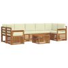 vidaXL Conjunto de Sof&aacute;s para Exterior 8 unid. Natural e Creme