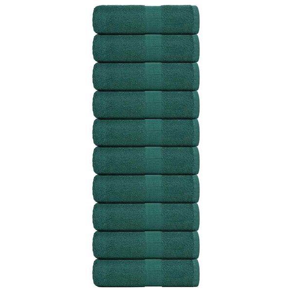 vidaXL Toalhas de rosto 10 unidades FROGN Verde 30x30 cm 100% algod&atilde;o