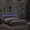 vidaXL Estrutura cama cabeceira e luzes LED 150x200cm cinzento cimento