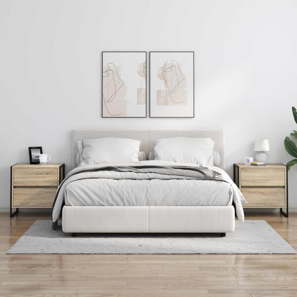 vidaXL Mesa-de-cabeceira Sonoma 50 x 39,5 x 50 cm Madeira processada