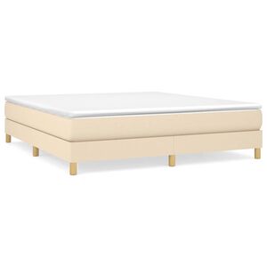 vidaXL Estrutura de cama com molas 180x200 cm tecido cor creme