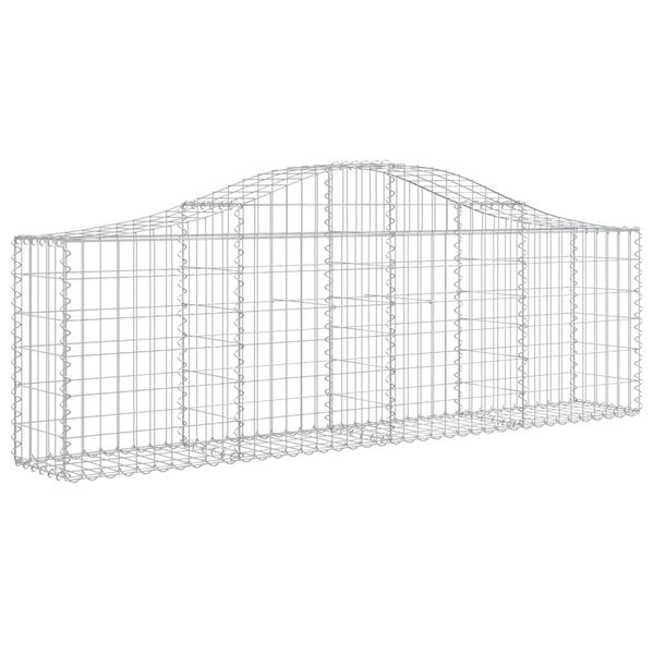 vidaXL Cestos gabi&atilde;o arqueados 5 pcs 200x30x60/80 cm ferro galvanizado
