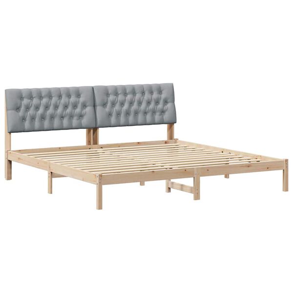 vidaXL Estrutura de Cama com Cabeceira Estofada Castanho 200 x 200 cm