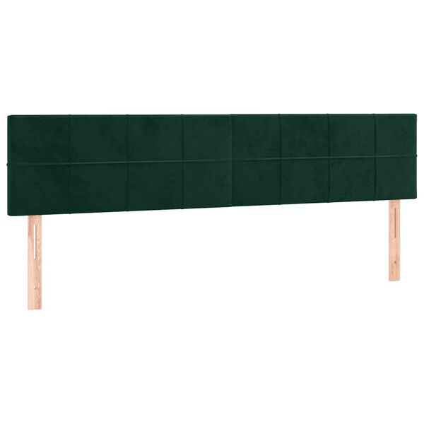 vidaXL Cabeceira de cama 2 pcs veludo 90x5x78/88 cm verde-escuro