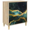 vidaXL Ba&uacute; de Gavetas WIJHE Estampa de m&aacute;rmore teal 66 x 36,5 x 75 cm