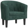 vidaXL Poltrona veludo verde-escuro