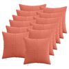 vidaXL Capa almofada 12 pcs ALMELO Laranja Vermelho 50 x 50 cm cord&atilde;o