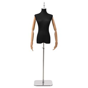vidaXL Mannequin Ajust&aacute;vel de 165-213 cm com Base Feminino PP Preto