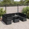 vidaXL Conjunto de Sof&aacute; de Jardim 10 pcs Preto Rattan Sint&eacute;tico