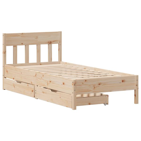 vidaXL Cama sem colch&atilde;o 90x190 cm madeira de pinho maci&ccedil;a