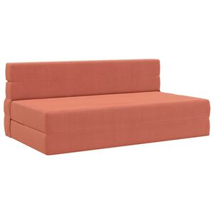vidaXL Sof&aacute; Cama Dobr&aacute;vel Laranja Vermelho 152 x 86,5 x 60 cm Tecido