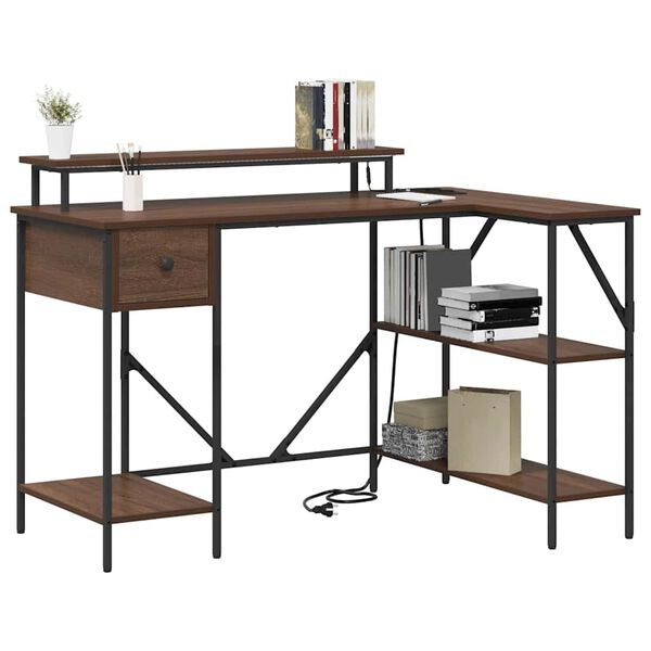 vidaXL Mesa Carvalho Marrom 120 x 79 x 86,5 cm Madeira processada