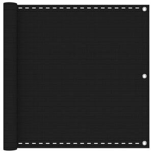 vidaXL Tela de Varanda Preto 75 x 700 cm HDPE e Alum&iacute;nio