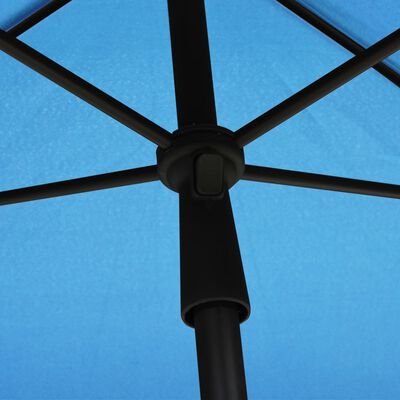 vidaXL Guarda-sol de jardim com mastro 210x140 cm azul-ciano